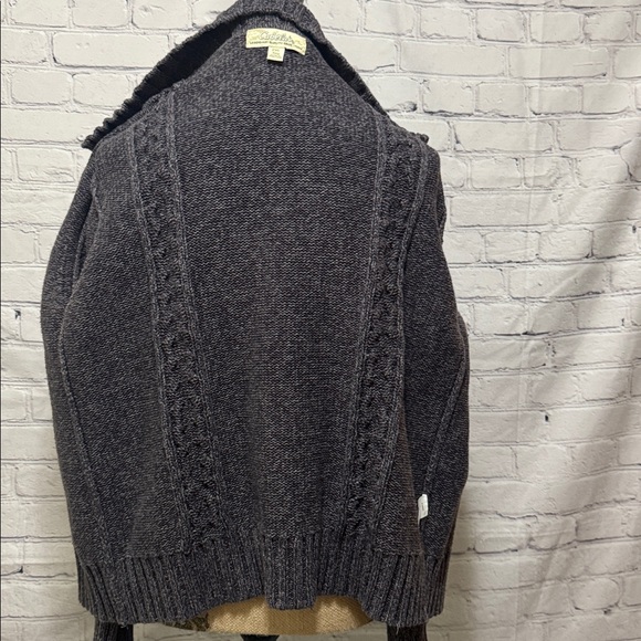 Cabelas Women's black/gray Cable Knit Zip Sweater with collar & long sleeve - Picture 12 of 13